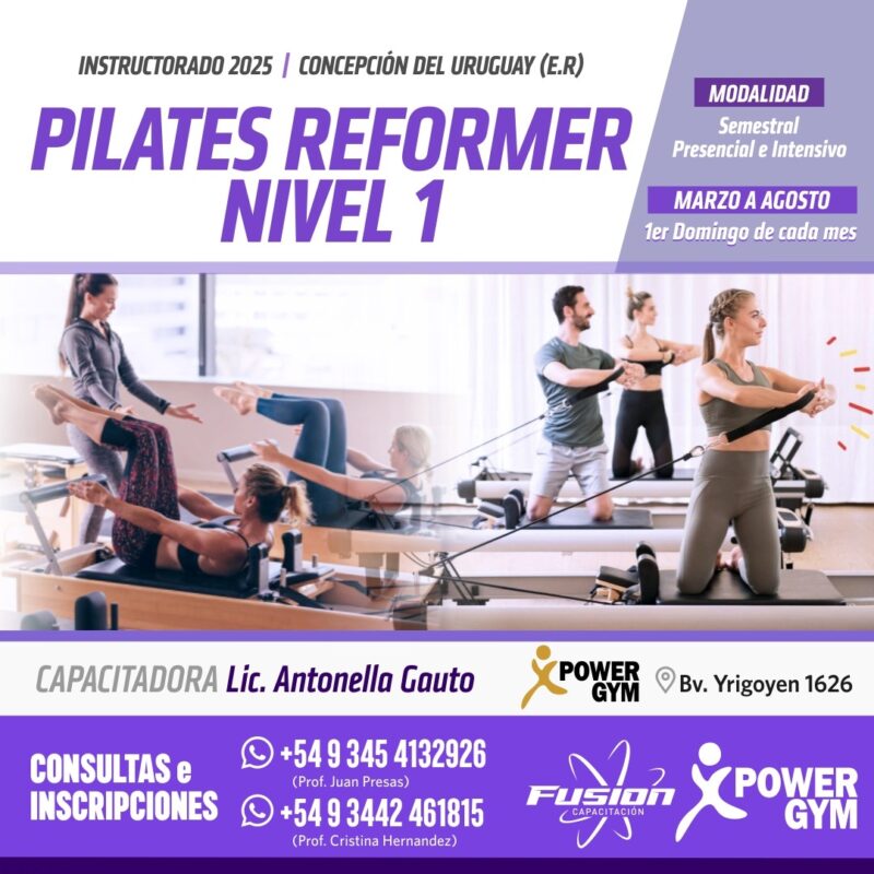 INSCRIPCIÓN INSTRUCTORADO DE PILATES REFORMER 2025 - NIVEL 1 - C. del Uruguay y Concordia - Imagen 2